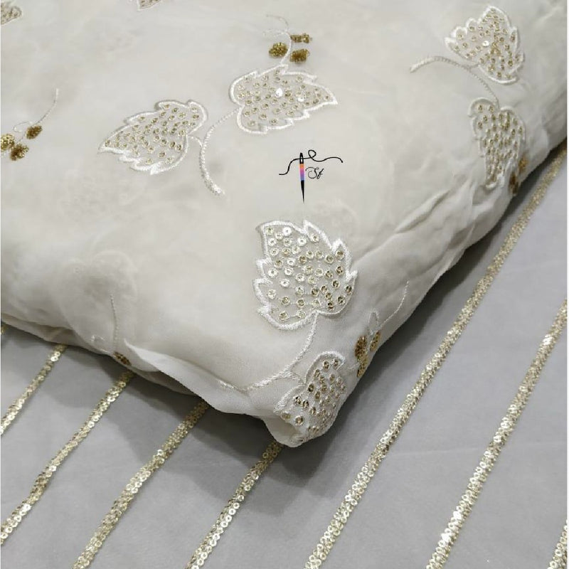 Pure Georgette Heavy embroideries