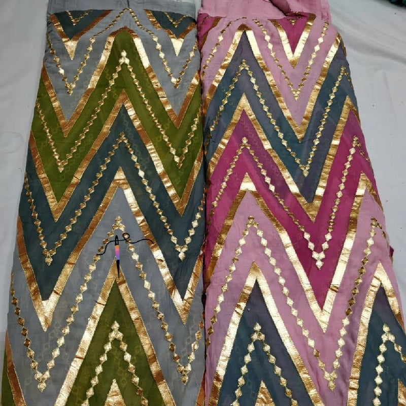 Pure Georgette Zig Zag